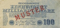 100 Milliards Mark Spécimen GERMANIA  1923 P.126 SPL+