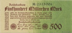 500 Milliard Mark GERMANY  1923 P.127a XF+
