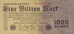 1 Billion Mark GERMANY  1923 P.129 VF