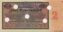 2 Rentenmark Annulé DEUTSCHLAND  1923 P.162s fST