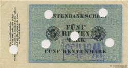 5 Rentenmark Annulé GERMANIA  1923 P.163s AU