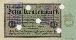 10 Rentenmark Annulé GERMANIA  1923 P.164s AU