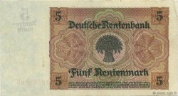 5 Rentenmark GERMANY  1926 P.169 XF+