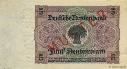 5 Rentenmark Spécimen GERMANIA  1926 P.169s q.SPL