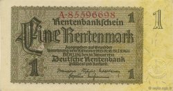 1 Rentenmark GERMANY  1937 P.173b UNC-