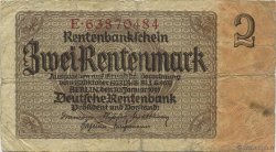 2 Rentenmark GERMANY  1937 P.174b G