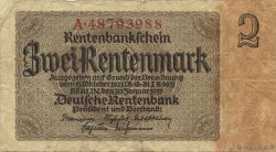 2 Rentenmark GERMANIA  1937 P.174b BB