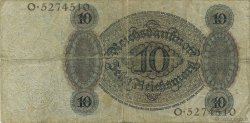 10 Reichsmark GERMANY  1924 P.175 F