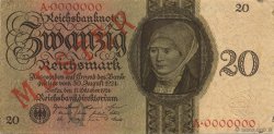 20 Reichsmark Spécimen GERMANIA  1924 P.176s q.SPL