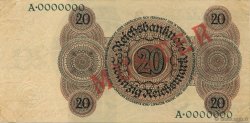 20 Reichsmark Spécimen ALEMANIA  1924 P.176s MBC+