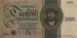 1000 Reichsmark Spécimen DEUTSCHLAND  1924 P.179s VZ