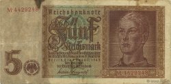 5 Reichsmark GERMANY  1942 P.186a F