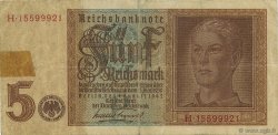 5 Reichsmark DEUTSCHLAND  1942 P.186a fS