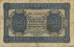 50 Deutsche Pfennig REPUBBLICA DEMOCRATICA TEDESCA  1948 P.08a MB