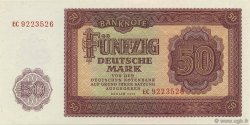 50 Deutsche Mark REPUBBLICA DEMOCRATICA TEDESCA  1955 P.20a q.FDC