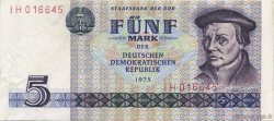 5 Mark GERMAN DEMOCRATIC REPUBLIC  1975 P.27a AU