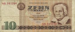 10 Mark GERMAN DEMOCRATIC REPUBLIC  1971 P.28a VG