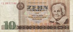 10 Mark GERMAN DEMOCRATIC REPUBLIC  1971 P.28b VF