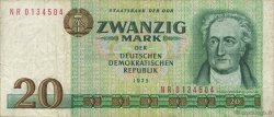 20 Mark GERMAN DEMOCRATIC REPUBLIC  1975 P.29b VF