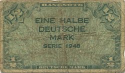 1/2 Deutsche Mark GERMAN FEDERAL REPUBLIC  1948 P.01a VG