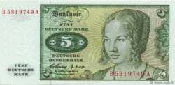5 Deutsche Mark GERMAN FEDERAL REPUBLIC  1960 P.18a fST+