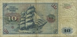 10 Deutsche Mark GERMAN FEDERAL REPUBLIC  1960 P.19a q.MB