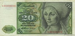 20 Deutsche Mark GERMAN FEDERAL REPUBLIC  1960 P.20a BB