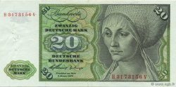 20 Deutsche Mark GERMAN FEDERAL REPUBLIC  1960 P.20a fVZ