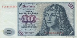 10 Deutsche Mark GERMAN FEDERAL REPUBLIC  1970 P.31a MBC+