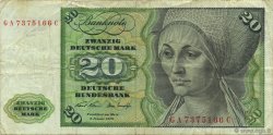 20 Deutsche Mark GERMAN FEDERAL REPUBLIC  1970 P.32a q.BB