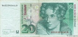 20 Deutsche Mark GERMAN FEDERAL REPUBLIC  1993 P.39b BB