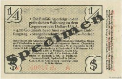 1/4 Dollar Spécimen GERMANIA Biebrich 1923 Mul.0420s q.FDC