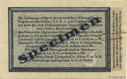 3 Dollars Spécimen GERMANIA Biebrich 1923 Mul.0420s SPL