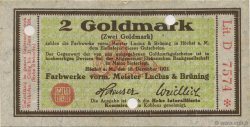 2 Goldmark ALEMANIA Hochst 1923 Mul.2525.10 EBC