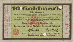 10 Goldmark DEUTSCHLAND Hochst 1923 Mul.2525.12