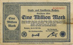 1 Million Mark DEUTSCHLAND Aachen - Aix-La-Chapelle 1923 