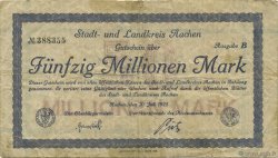 50 Millions Mark GERMANIA Aachen - Aix-La-Chapelle 1923  MB