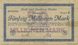 50 Millions Mark ALLEMAGNE Aachen - Aix-La-Chapelle 1923 