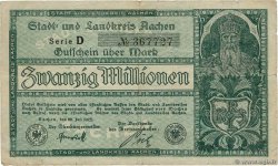 20 Millions Mark GERMANIA Aachen - Aix-La-Chapelle 1923  q.BB