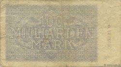 100 Milliards Mark GERMANIA Mannheim 1923 PS.0914 q.BB