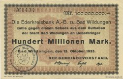 100 Millions Mark DEUTSCHLAND Bad Wildungen 1923  VZ