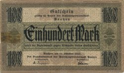 100 Mark DEUTSCHLAND Bautzen 1922  S