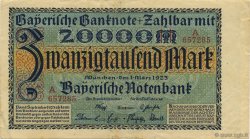 20000 Mark DEUTSCHLAND Munich 1923 PS.0926 SS