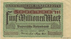 5 Millions Mark DEUTSCHLAND Munich 1923 PS.0932 fVZ