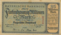 25 Millions Mark GERMANY Munich 1923 PS.0933 VF