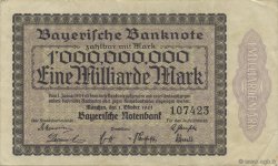 1 Milliard Mark DEUTSCHLAND Munich 1923 PS.0936 fVZ