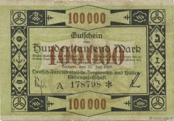 100000 Mark GERMANY Bochum 1923  F