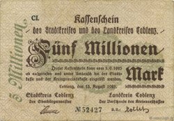 5 Millions Mark DEUTSCHLAND Coblenz 1923  SS