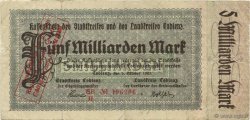 5 Milliards Mark GERMANY Coblenz 1923  VF