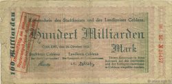 100 Milliards Mark GERMANY Coblenz 1923  VG